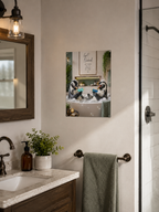 Affiche amusante de salle de bain avec un pingouin, "Get Naked Just Kidding" Décoration murale