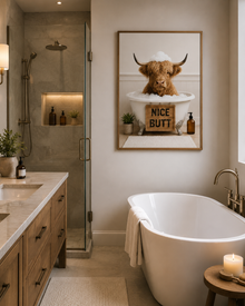 Funny Highland Cow Bathroom Poster, Nice Butt Wall Art, Unframed Farmhouse Bathroom Decor Print
