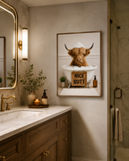 Funny Highland Cow Bathroom Poster, Nice Butt Wall Art, Unframed Farmhouse Bathroom Decor Print