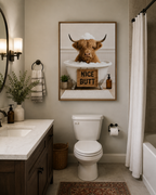 Funny Highland Cow Bathroom Poster, Nice Butt Wall Art, Unframed Farmhouse Bathroom Decor Print