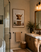 Funny Highland Cow Bathroom Poster, Nice Butt Wall Art, Unframed Farmhouse Bathroom Decor Print