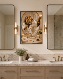 Funny Lion Bad Hair Day Poster, Humorous Animal Bathroom Art Print