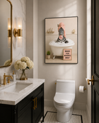 Funny Zebra Bath Poster, Wash Worries Away Wall Art, Whimsical Animal Print