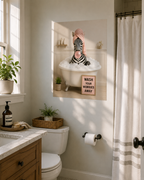 Funny Zebra Bath Poster, Wash Worries Away Wall Art, Whimsical Animal Print