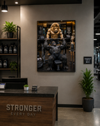 Funny Gorilla Bench Press Poster, Lion Spotter Fitness Wall Art, Workout Animal Print