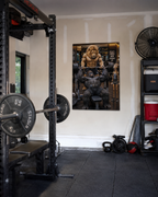 Funny Gorilla Bench Press Poster, Lion Spotter Fitness Wall Art, Workout Animal Print