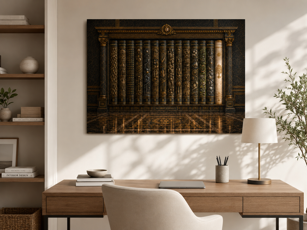 The Library of Humanity – Large Canvas Wall Art, 30x40 and 40x60, Museum Collection