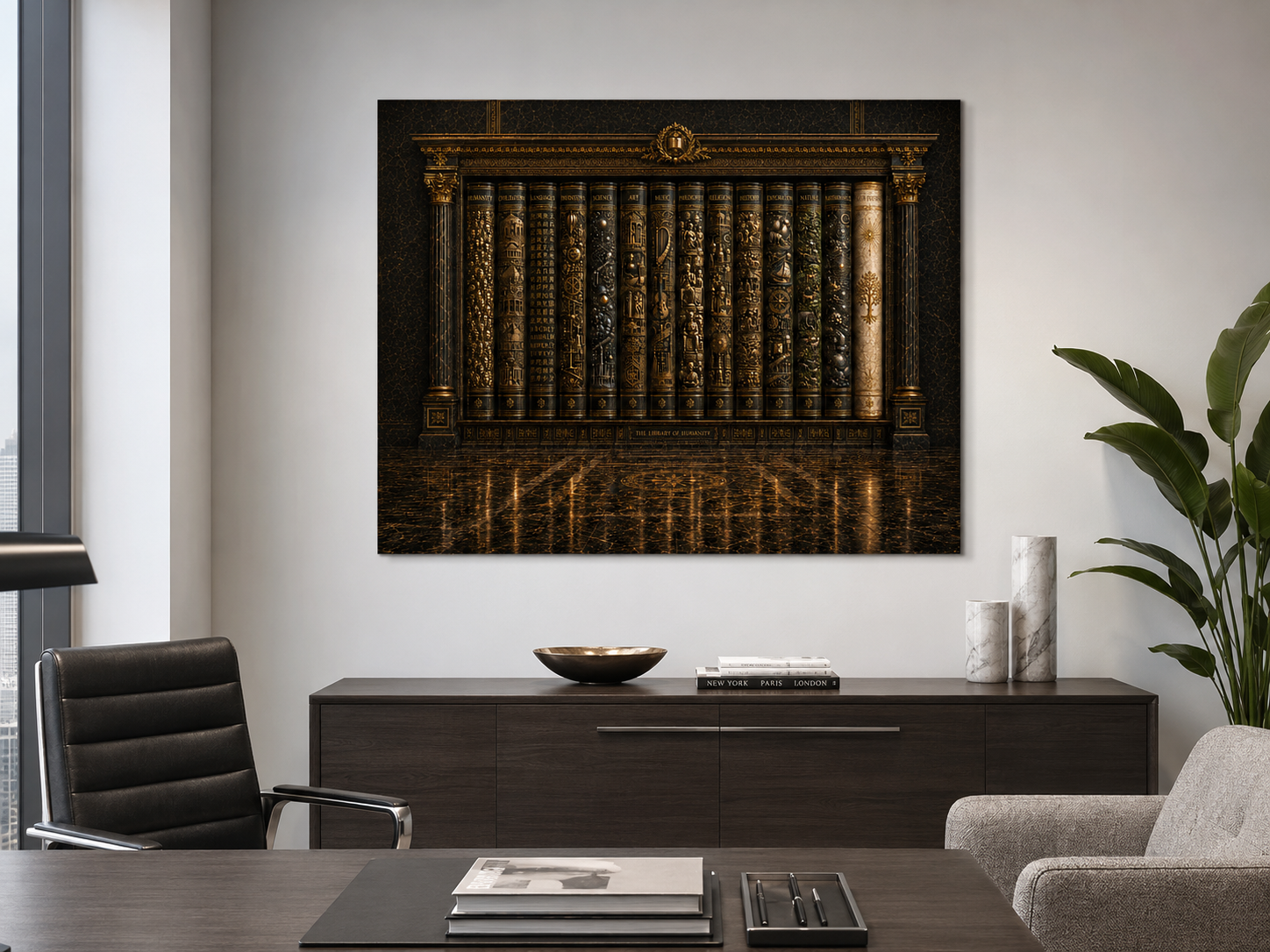 The Library of Humanity – Large Canvas Wall Art, 30x40 and 40x60, Museum Collection