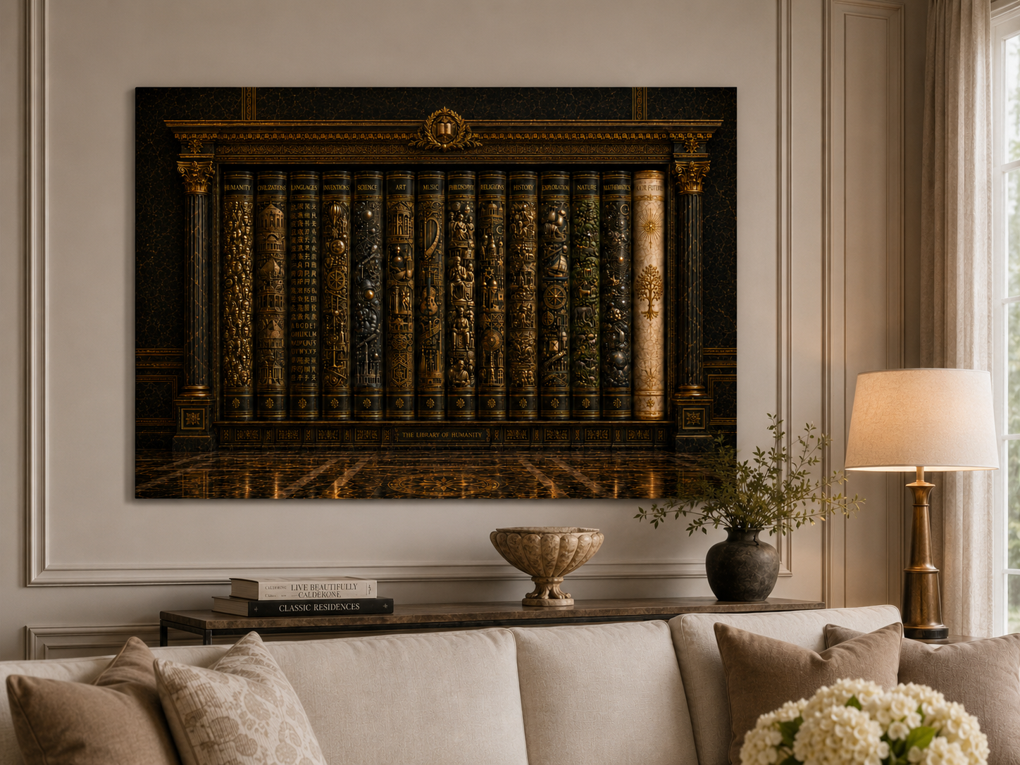 The Library of Humanity – Large Canvas Wall Art, 30x40 and 40x60, Museum Collection