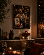 Funny Sloth Wine Poster, Luxury Bar Lounge Wall Decor with Adult Humor