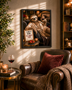 Funny Sloth Wine Poster, Luxury Bar Lounge Wall Decor with Adult Humor