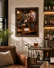 Funny Donkey Bar Poster, Spanish Animal Wall Art, Man Cave Decor Print