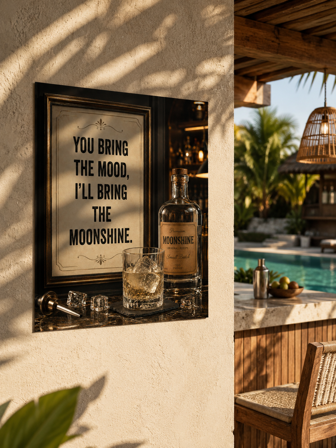 Vintage Moonshine Poster, Rustic Bar Wall Art, Man Cave Decor