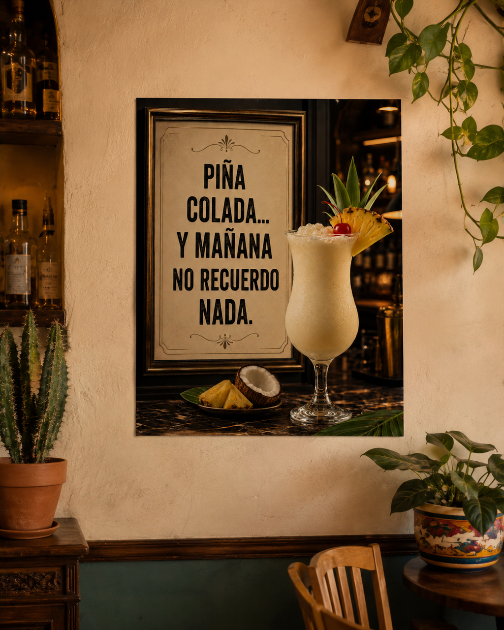 Póster de cóctel Piña Colada