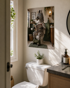 Póster Cebra en el Baño, Arte Divertido para Pared de Inodoro, Decoración Peculiar de Animales para Baño, Impresión sin Marco