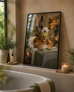 Funny Lion Spa Wall Art Poster