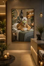 Funny Lion Spa Wall Art Poster
