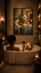 Funny Lion Spa Wall Art Poster