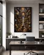 The Atlas of Civilization Canvas Art, Human Legacy Collection, Monumental Library Wall Decor, Gold Black Museum Style Artwork