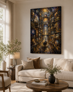 The Atlas of Civilization Canvas Art, Human Legacy Collection, Monumental Library Wall Decor, Gold Black Museum Style Artwork