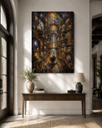 The Atlas of Civilization Canvas Art, Human Legacy Collection, Monumental Library Wall Decor, Gold Black Museum Style Artwork