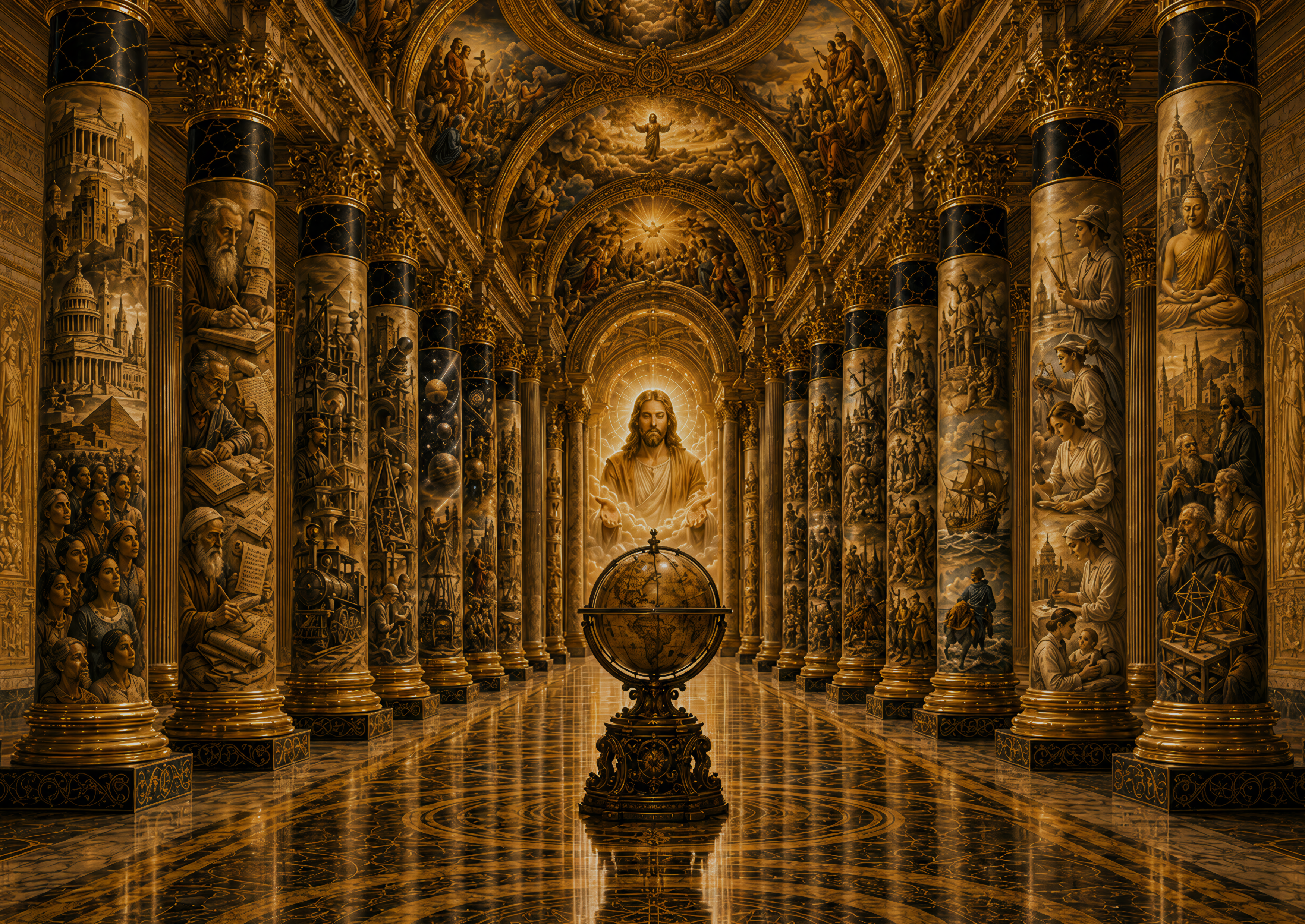 La Catedral de la Civilización – Arte en lienzo de Cristo Redentor, obra sobre la fe cristiana y el legado humano