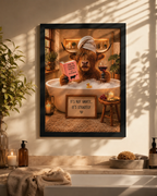 Funny Highland Cow Bathroom Art. Relaxing Bubble Bath Poser, Rustic Farmhouse Decor