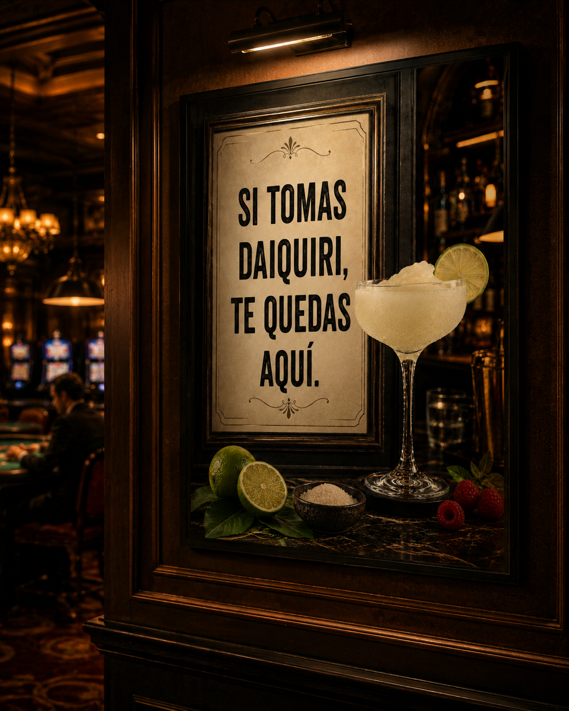 Daiquiri Poster Spanish Cocktail Wall Art for Home Bar Decor