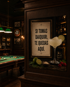 Póster de Daiquirí - Arte de Pared de Cóctel Español para la Decoración del Bar del Hogar