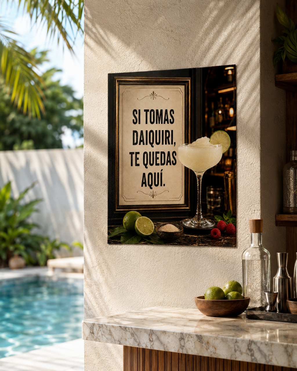 Póster de Daiquirí - Arte de Pared de Cóctel Español para la Decoración del Bar del Hogar