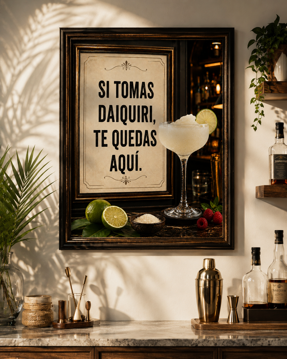 Póster de Daiquirí - Arte de Pared de Cóctel Español para la Decoración del Bar del Hogar