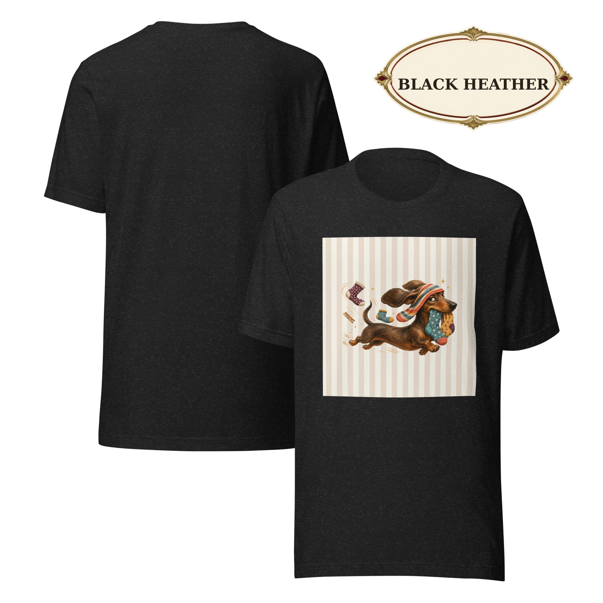 Sock Thief Dachshund Graphic Tee, Funny Unisex Wiener Dog Shirt