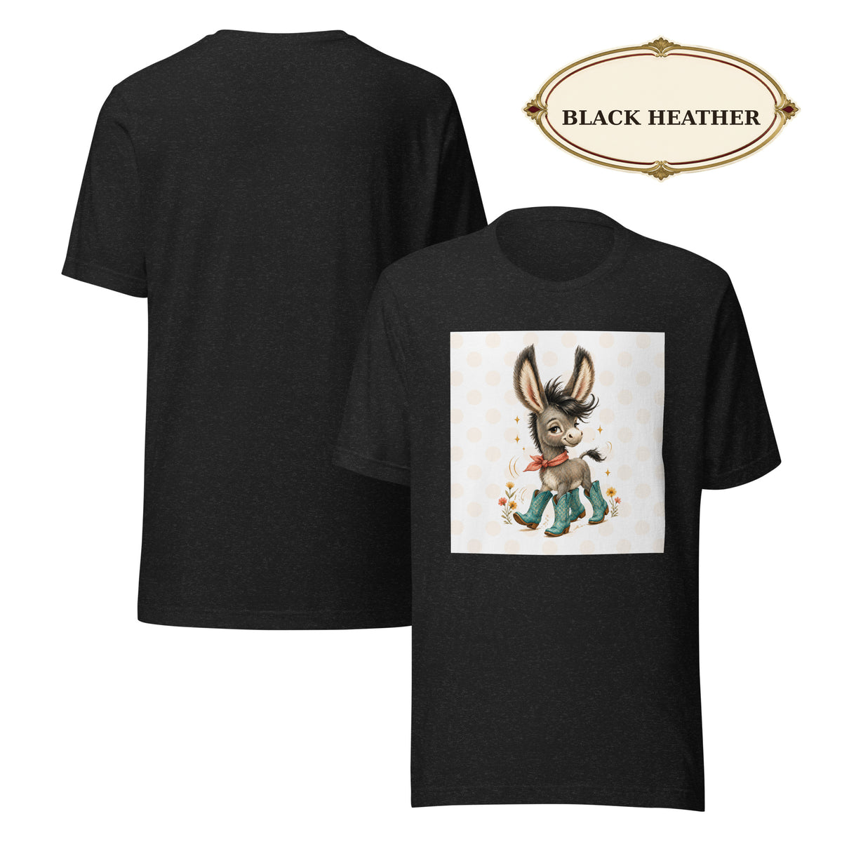 Cute Donkey Graphic Tee for Women, Whimsical Farm Animal Shirt