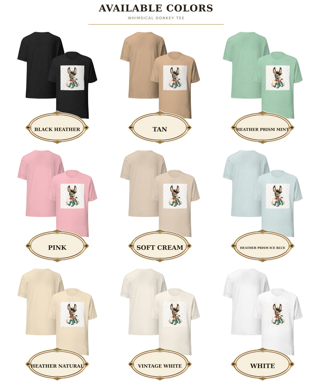 Cute Donkey Graphic Tee for Women, Whimsical Farm Animal Shirt