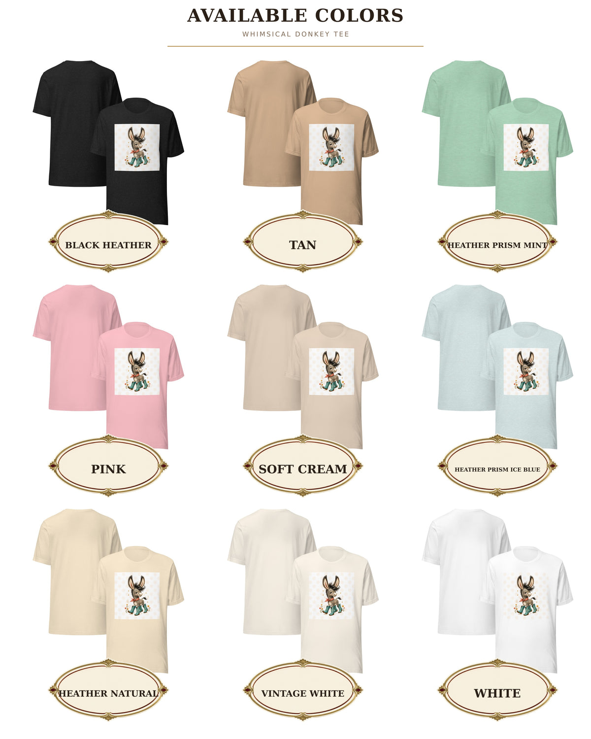 Cute Donkey Graphic Tee for Women, Whimsical Farm Animal Shirt