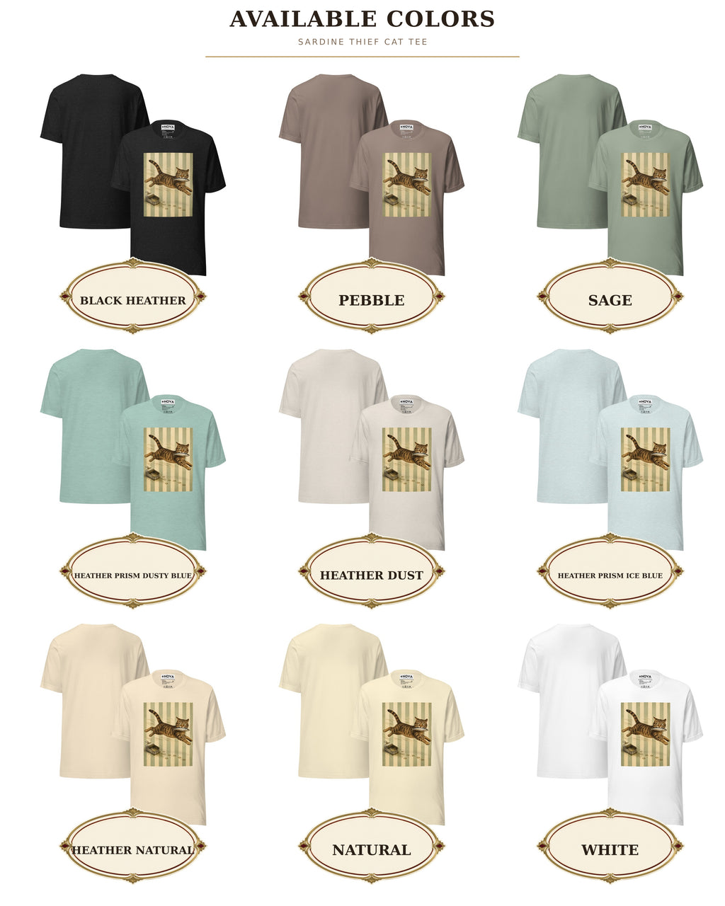 Sardine Thief Cat Graphic Tee, Unisex Funny Cat Lover Shirt