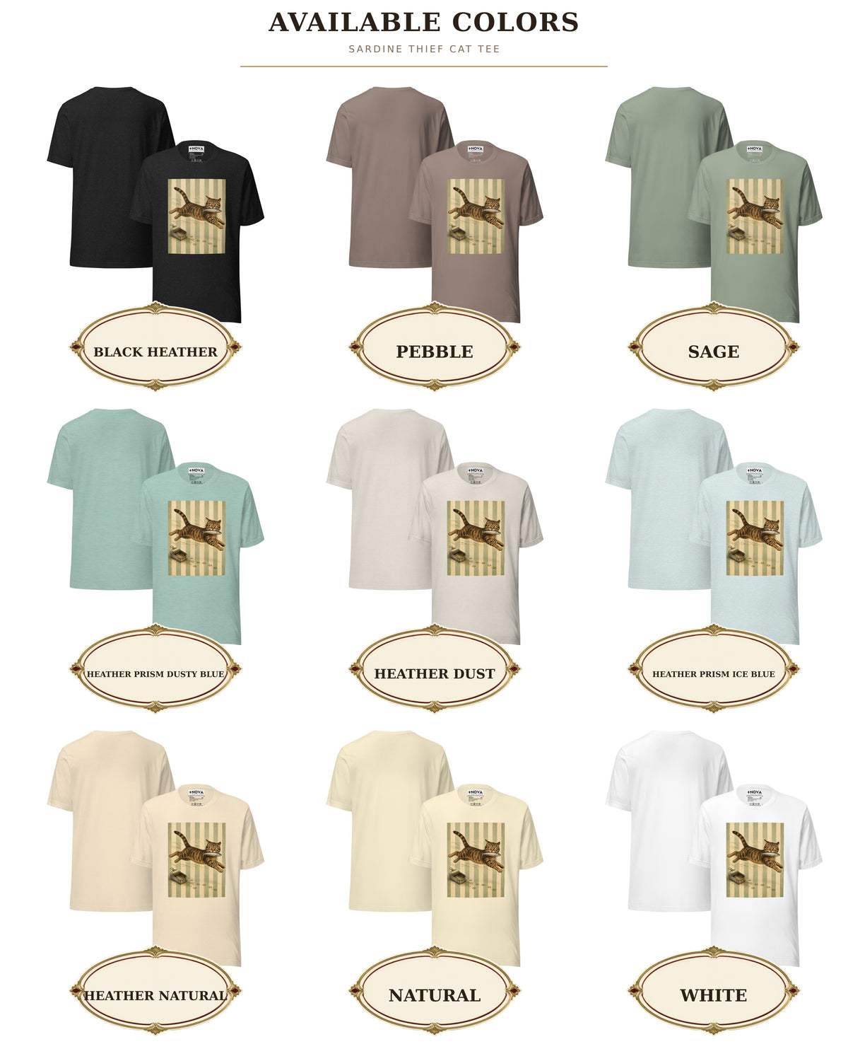 Sardine Thief Cat Graphic Tee, Unisex Funny Cat Lover Shirt