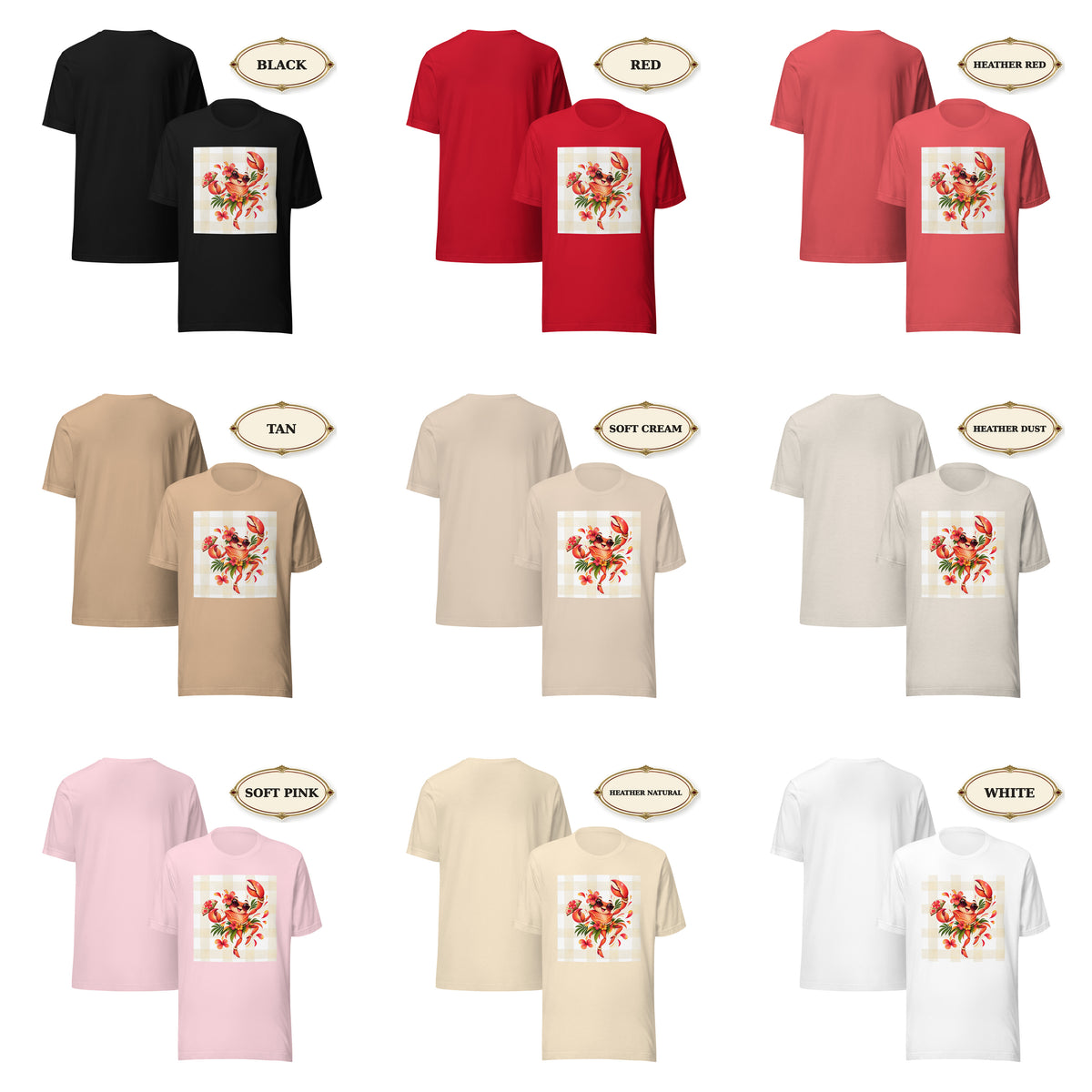 Women’s Tropical Lobster Graphic Tee, Coastal Summer Shirt, Beach Lover Gift