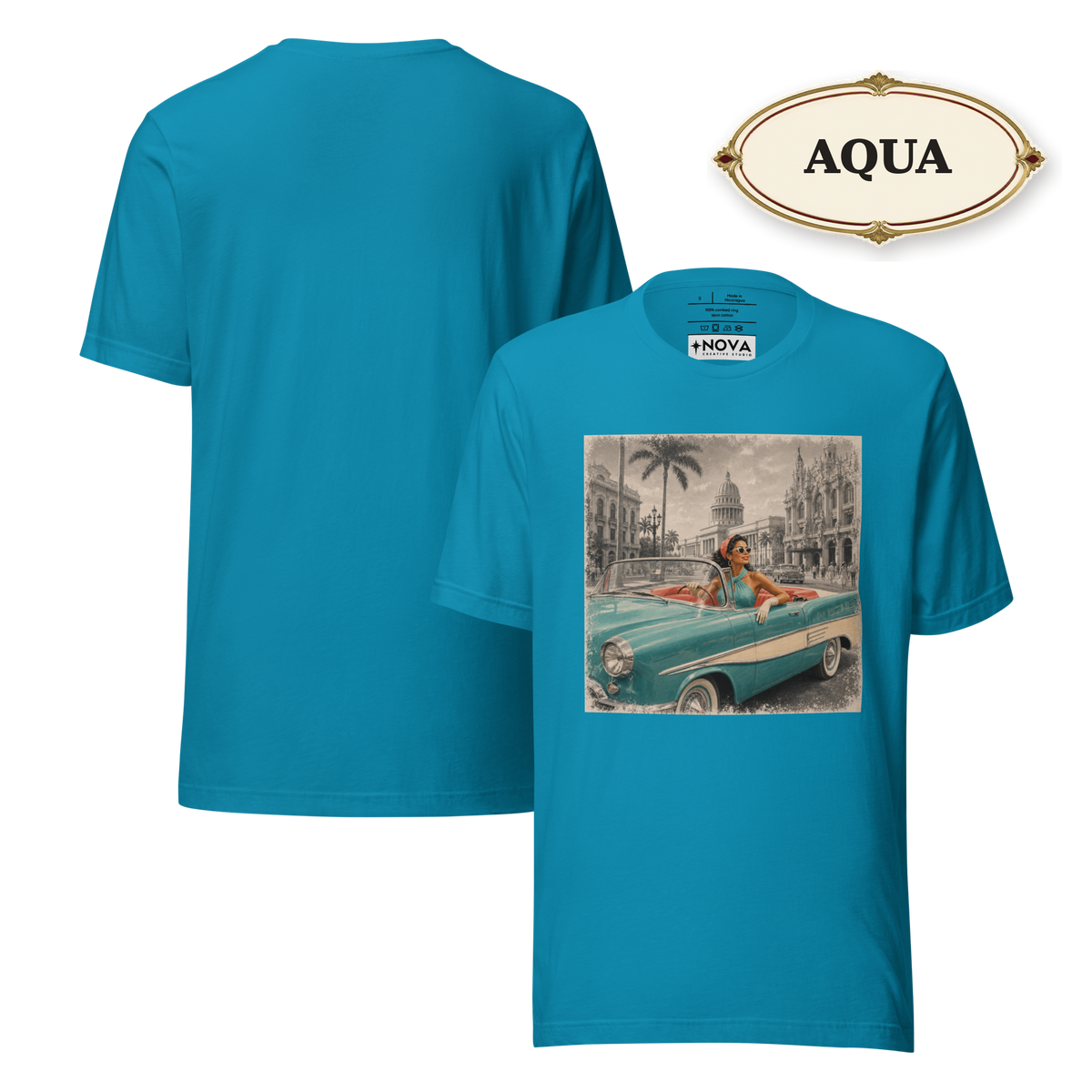 Havana Convertible Graphic Tee, Vintage Cuba Travel Shirt, Classic Car Gift