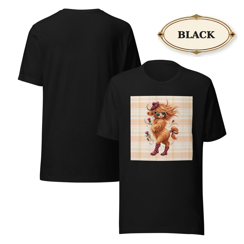 Women’s Highland Cow Graphic Tee, Cute Western Shirt, Cow Lover Gift
