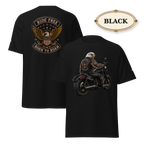 Ride Free Born to Roam Biker Shirt, Patriotic Eagle Motorcycle T-Shirt, American Flag Graphic Tee, Unisex Rider Gift