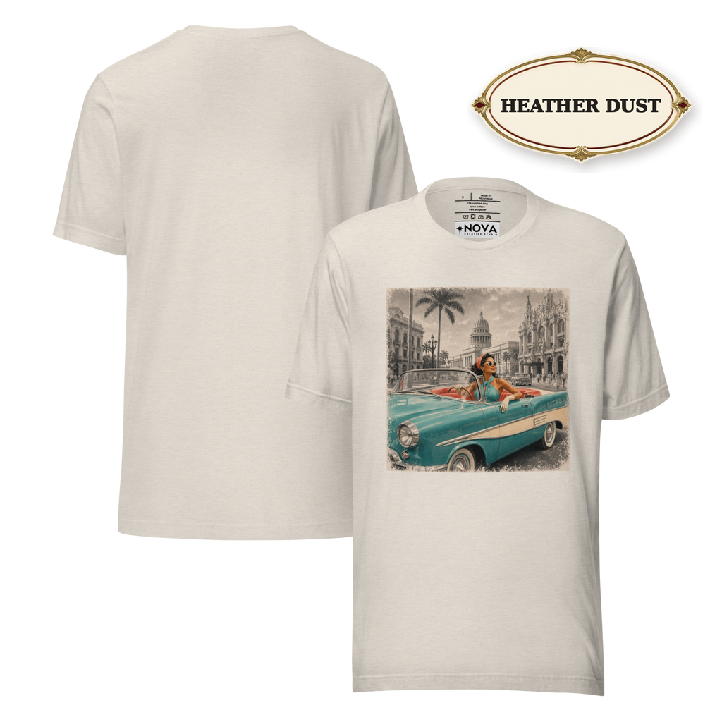 Havana Convertible Graphic Tee, Vintage Cuba Travel Shirt, Classic Car Gift