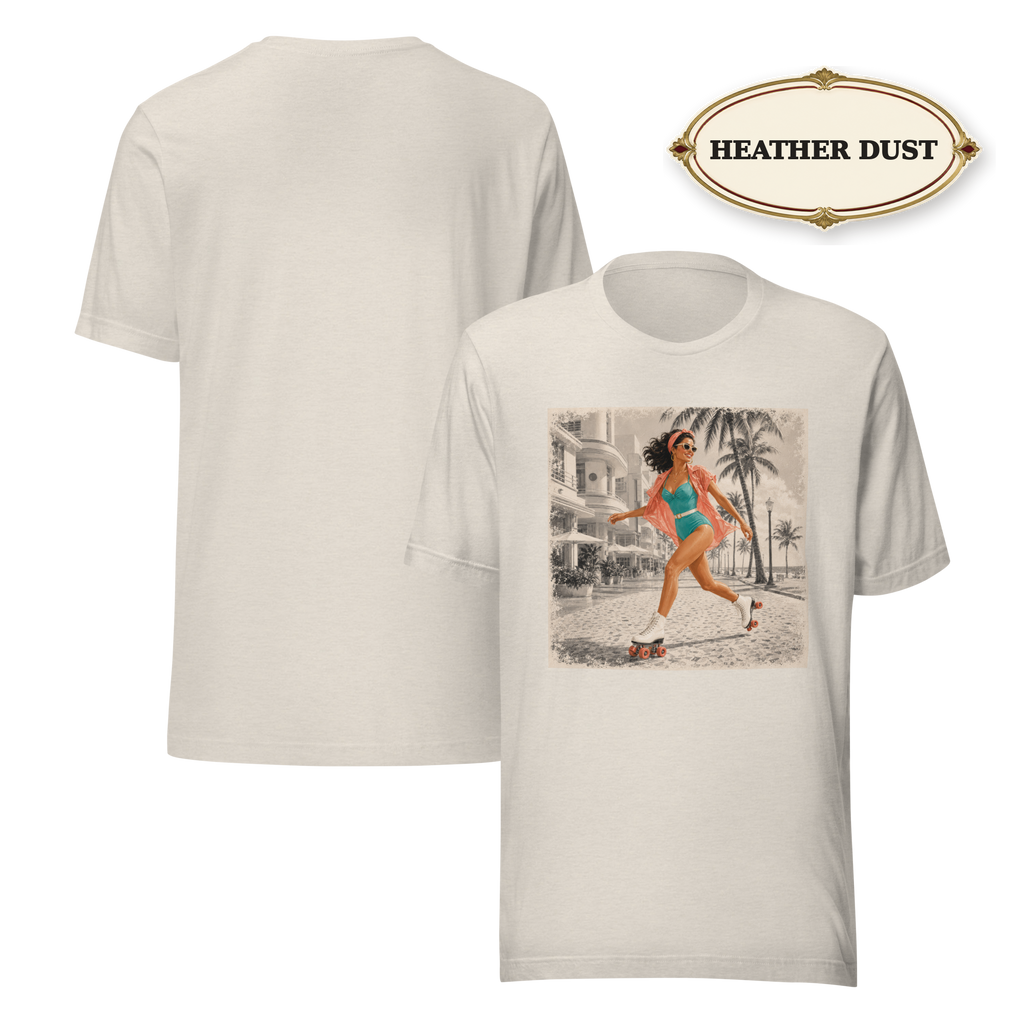 Miami Shirt for Women, Retro Roller Skating Tee, Vintage Florida T-Shirt, Miami Beach Graphic Tee, Summer Vacation Shirt, Skater Girl Gift