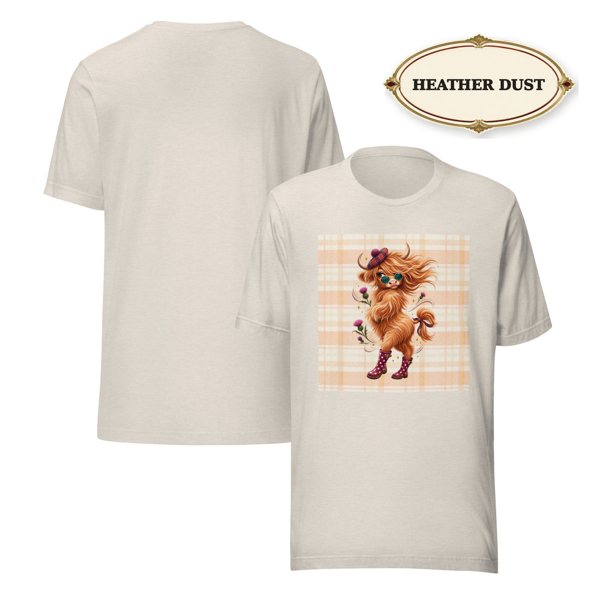 Women’s Highland Cow Graphic Tee, Cute Western Shirt, Cow Lover Gift