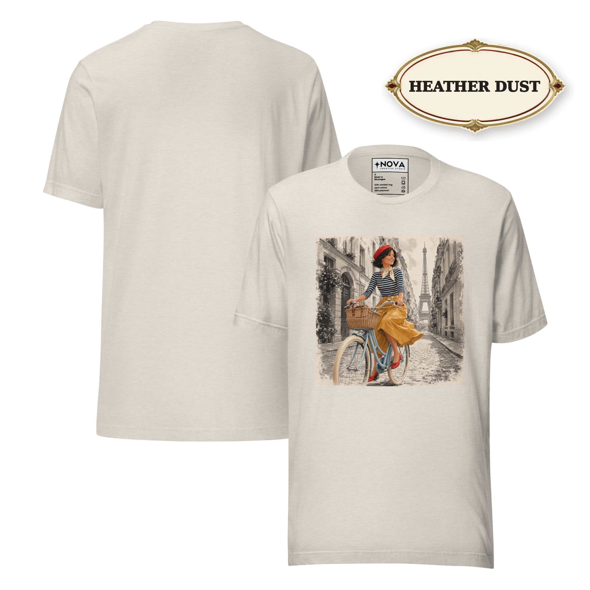 Paris Shirt for Women, Parisian Bicycle T-Shirt, French Girl Graphic Tee, Vintage Paris Shirt, France Travel Tee, Paris Lover Gift