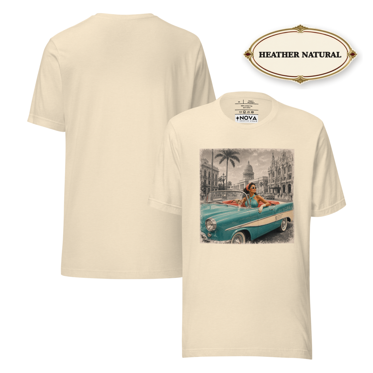 Havana Convertible Graphic Tee, Vintage Cuba Travel Shirt, Classic Car Gift
