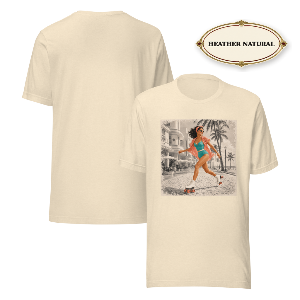 Miami Shirt for Women, Retro Roller Skating Tee, Vintage Florida T-Shirt, Miami Beach Graphic Tee, Summer Vacation Shirt, Skater Girl Gift