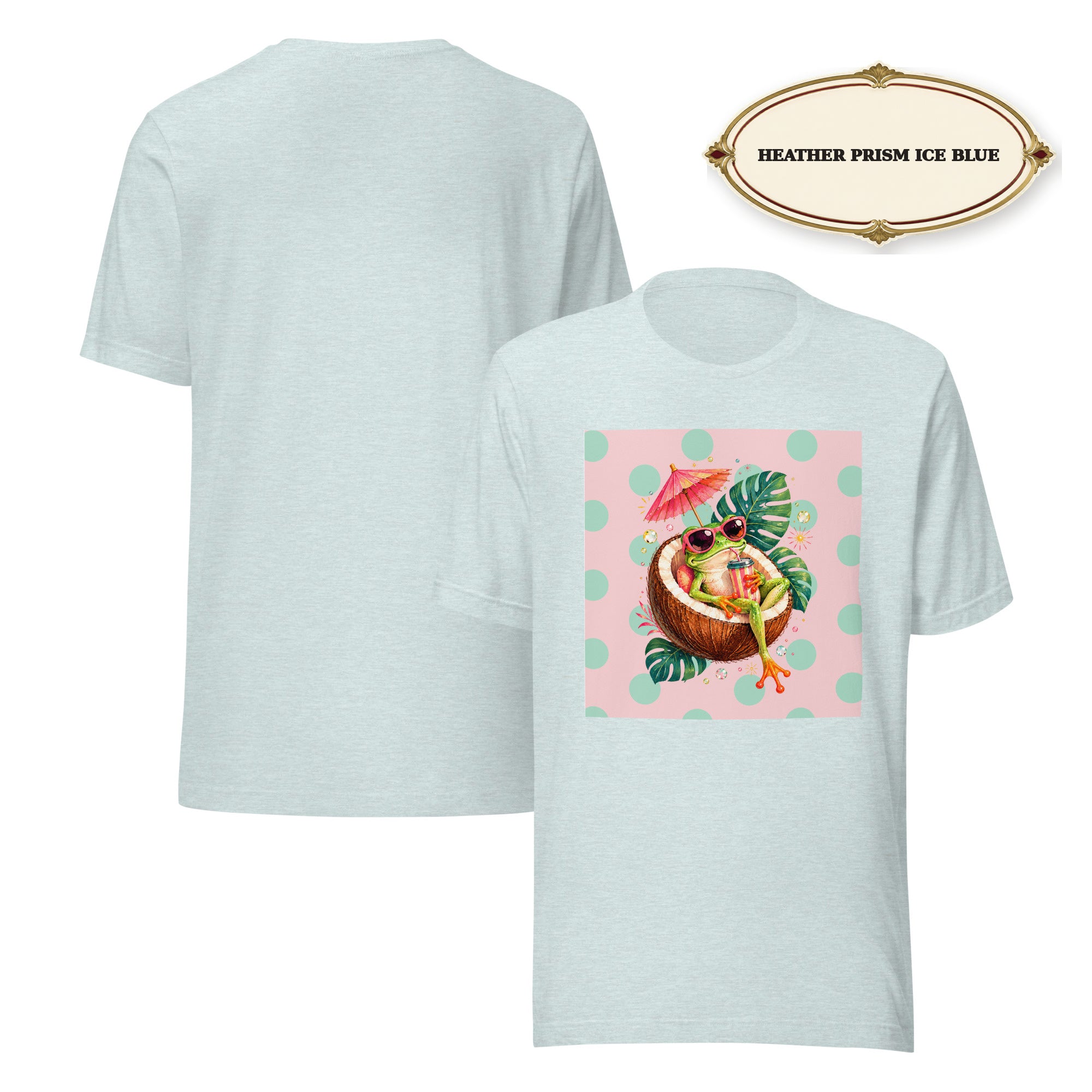 Women’s Tropical Cocktail Graphic Tee, Coconut Drink Summer Shirt