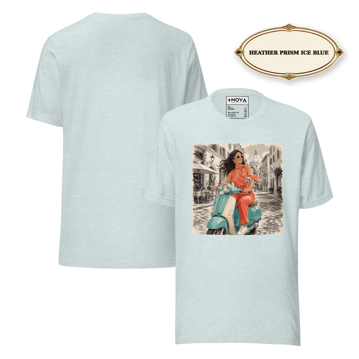 Italian Summer T-Shirt, Vintage Vespa Girl Tee, Retro Italy Travel Shirt, Mediterranean Vacation Top, Dolce Vita Graphic Tee