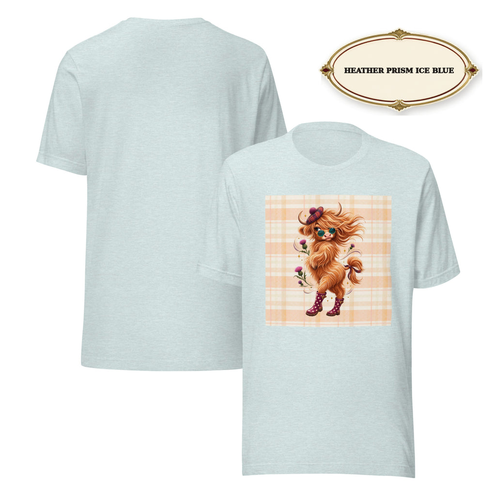 Women’s Highland Cow Graphic Tee, Cute Western Shirt, Cow Lover Gift